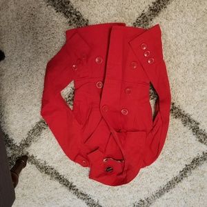Red button down jackt